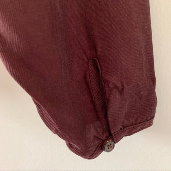 Wilfred Aritzia Anemone Blouse Wrap Tie Up Belted V-neck Truffle Maroon Size XS - Picture 11 of 16